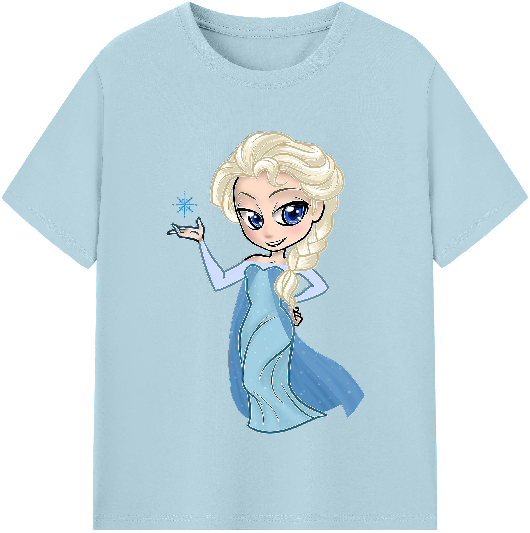 （画像用） アナと雪の女王 アンナ エルサ Frozen Anna Elsa 綿100％半袖Tシャツ（フロントプリント）